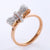 Princess Romantic Bow Knot 304 Stainless Steel Rhinestones 18K Gold Plated Rose Gold Plated Plating Inlay Rings