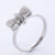 Princess Romantic Bow Knot 304 Stainless Steel Rhinestones 18K Gold Plated Rose Gold Plated Plating Inlay Rings