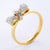 Princess Romantic Bow Knot 304 Stainless Steel Rhinestones 18K Gold Plated Rose Gold Plated Plating Inlay Rings