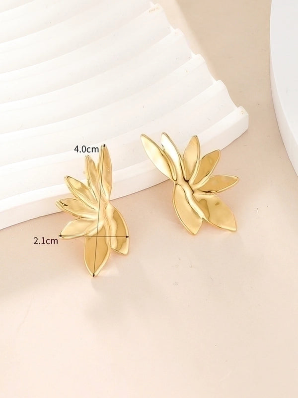1 Pair Retro Roman Style Geometric Plating 304 Stainless Steel 14K Gold Plated Ear Studs