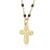 Minimalist Commute Cross Titanium Steel 18K Gold Plated Patchwork Pendant Necklace