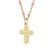 Minimalist Commute Cross Titanium Steel 18K Gold Plated Patchwork Pendant Necklace