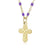 Minimalist Commute Cross Titanium Steel 18K Gold Plated Patchwork Pendant Necklace