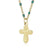 Minimalist Commute Cross Titanium Steel 18K Gold Plated Patchwork Pendant Necklace