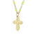 Minimalist Commute Cross Titanium Steel 18K Gold Plated Patchwork Pendant Necklace