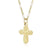 Minimalist Commute Cross Titanium Steel 18K Gold Plated Patchwork Pendant Necklace