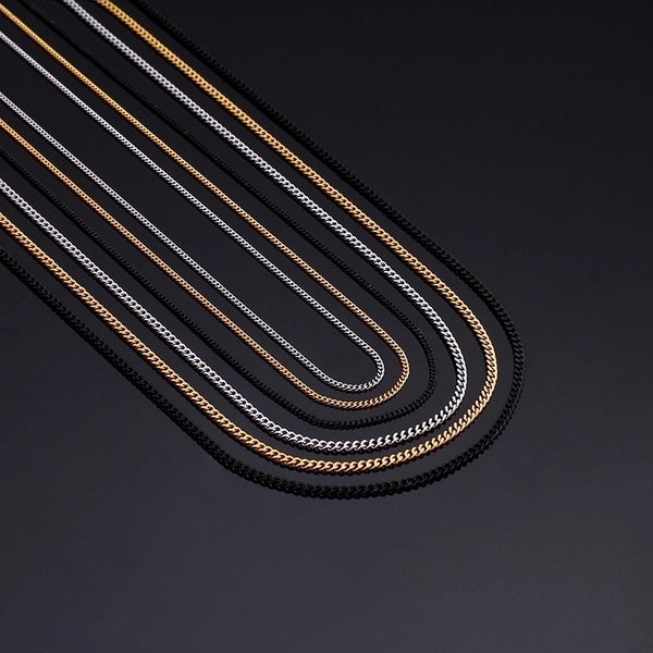 Minimalist Commute Solid Color Titanium Steel Plating 18K Gold Plated Women'S Necklace