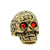 Hip-Hop Punk Streetwear Skull Stainless Steel Polishing Rhinestones None Halloween Men'S Rings