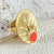 304 Stainless Steel 14K Gold Plated Novelty Streetwear Enamel Plating Oval Open Rings