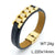 Hip-Hop Retro Color Block Pu Leather Titanium Steel Chain 18K Gold Plated Men'S Bangle