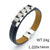 Hip-Hop Retro Color Block Pu Leather Titanium Steel Chain 18K Gold Plated Men'S Bangle