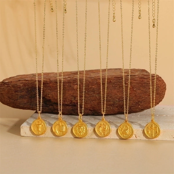 Minimalist Constellation Copper 14K Gold Plated Pendant Necklace In Bulk