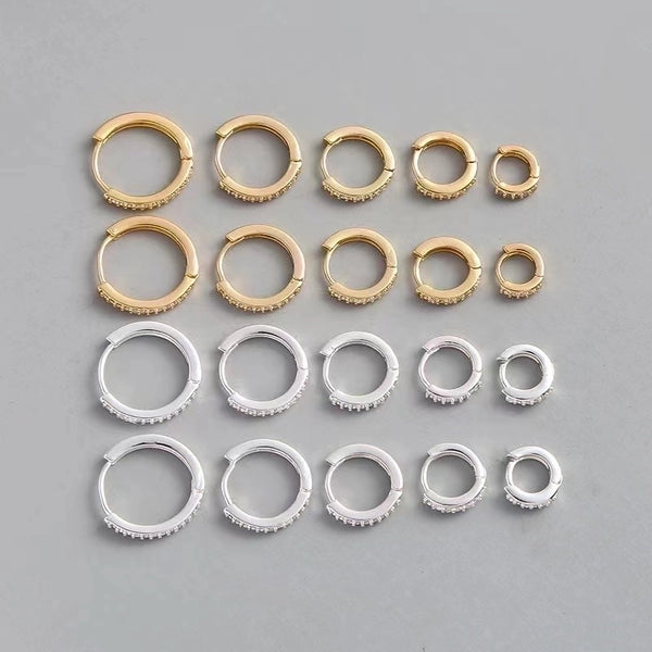 1 Pair Minimalist Round Plating Inlay Copper Zircon 18K Gold Plated Earrings
