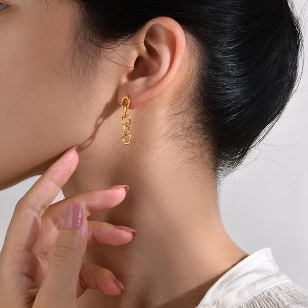 1 Pair Minimalist Geometric Plating 201 Stainless Steel Gold Plated Stainless Steel Earrings
