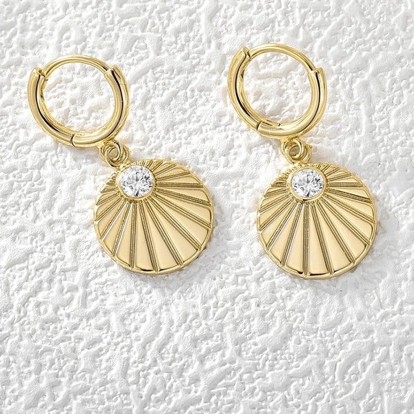 1 Pair Minimalist Oversized Commute Solid Color Plating Inlay Copper Zircon 18K Gold Plated Drop Earrings