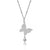925 Sterling Silver Zircon Plating Inlay Butterfly Pendant Necklace
