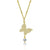 925 Sterling Silver Zircon Plating Inlay Butterfly Pendant Necklace