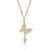 925 Sterling Silver Zircon Plating Inlay Butterfly Pendant Necklace