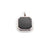 Retro Minimalist Square Titanium Steel Inlay Natural Stone Charms Pendant Necklace