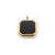 Retro Minimalist Square Titanium Steel Inlay Natural Stone Charms Pendant Necklace