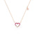 925 Sterling Silver Plated Zircon Cable Chain Hollow Out Inlay Heart Shape Necklace