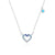 925 Sterling Silver Plated Zircon Cable Chain Hollow Out Inlay Heart Shape Necklace