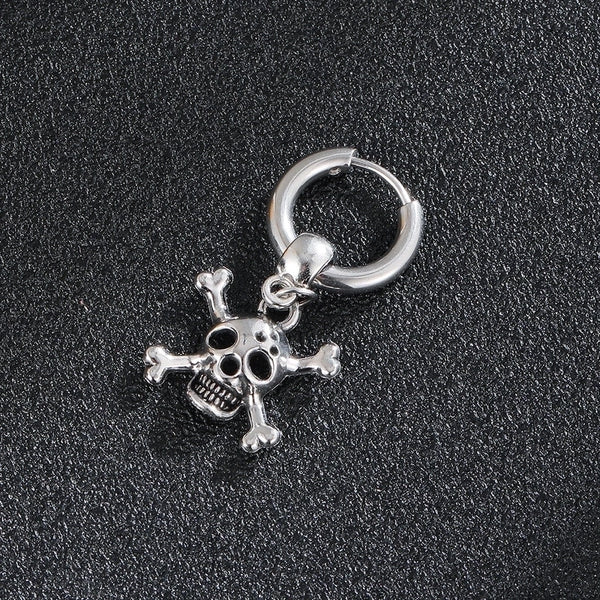 1 Piece Halloween Punk Skull Plating Stainless Steel Drop Earrings