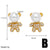 1 Pair Modern Style Minimalist Animal Bear Plating Inlay Copper Artificial Pearls Zircon 18K Gold Plated Ear Studs