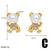 1 Pair Modern Style Minimalist Animal Bear Plating Inlay Copper Artificial Pearls Zircon 18K Gold Plated Ear Studs