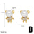 1 Pair Modern Style Minimalist Animal Bear Plating Inlay Copper Artificial Pearls Zircon 18K Gold Plated Ear Studs