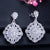 1 Pair Romantic Commute Rhombus Plating Inlay Copper Zircon Rhodium Plated Silver Plated Drop Earrings