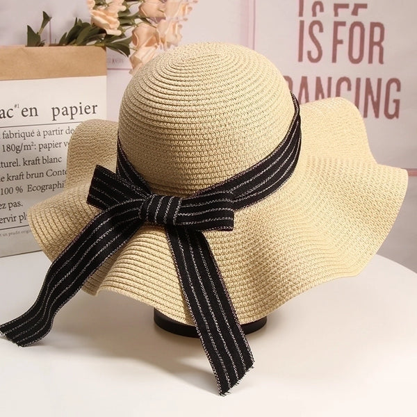 Women'S Elegant Minimalist Color Block Wide Eaves Sun Hat