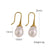 3 Pairs Elegant Minimalist Solid Color Plating Inlay 304 Stainless Steel Freshwater Pearl Pearl 14K Gold Plated Drop Earrings