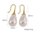 3 Pairs Elegant Minimalist Solid Color Plating Inlay 304 Stainless Steel Freshwater Pearl Pearl 14K Gold Plated Drop Earrings
