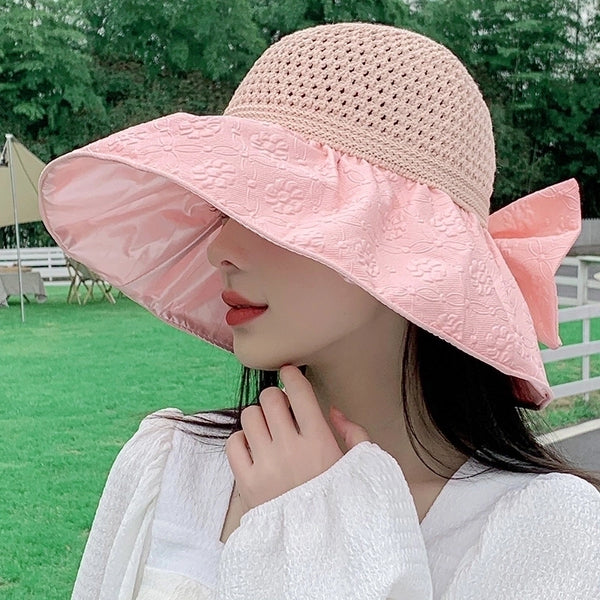 Women'S Minimalist Bow Knot Big Eaves Sun Hat