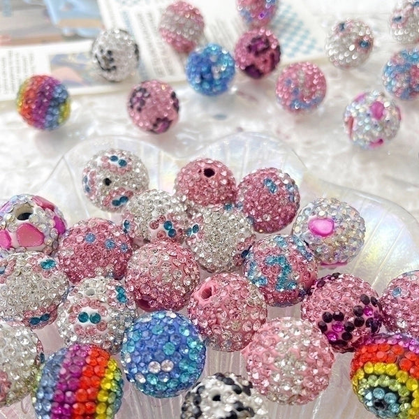 1 Piece Diameter 16Mm Hole 2~2.9Mm Copper Rhinestones Round Beads