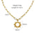 2 Pairs 304 Stainless Steel 14K Gold Plated Hip-Hop British Style Plating Inlay Sun Tree Dollar Natural Stone Pendant Necklace