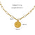 2 Pairs 304 Stainless Steel 14K Gold Plated Hip-Hop British Style Plating Inlay Sun Tree Dollar Natural Stone Pendant Necklace