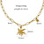 2 Pairs 304 Stainless Steel 14K Gold Plated Hip-Hop British Style Plating Inlay Sun Tree Dollar Natural Stone Pendant Necklace
