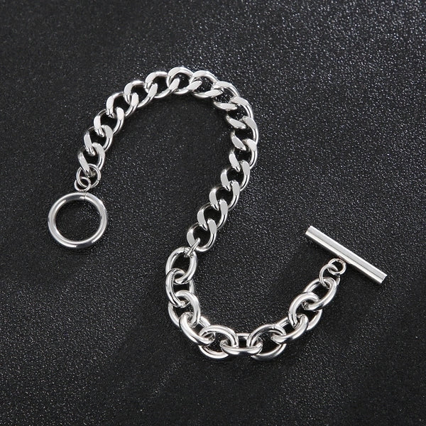 Minimalist Geometric Titanium Steel 18K Gold Plated Men'S Bracelets