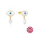 1 Pair 925 Sterling Silver Devil'S Eye Water Droplets Drop Earrings