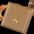 Sweet Tree Stainless Steel Copper Inlay 18K Gold Plated Zircon Pendant Necklace