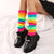 Women'S Fashion Stripe Solid Color Acrylic Jacquard Over The Knee Socks