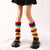 Women'S Fashion Stripe Solid Color Acrylic Jacquard Over The Knee Socks