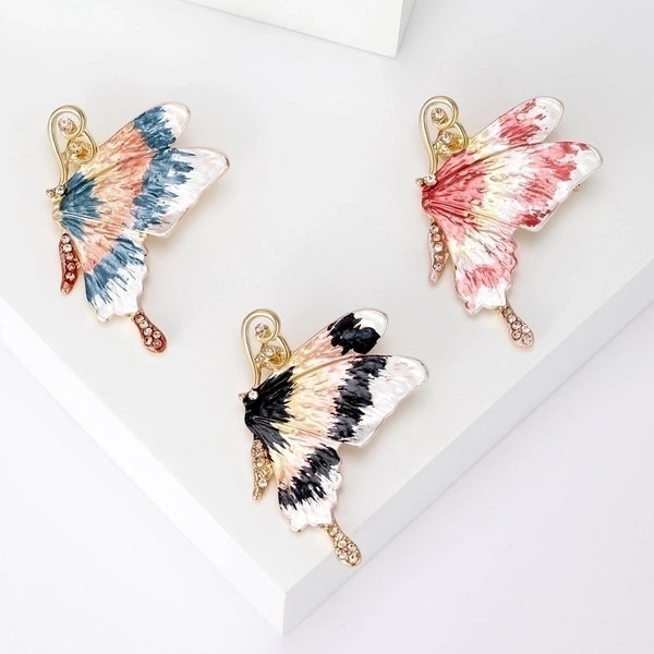 Minimalist Pin Butterfly Alloy Inlay Zircon Women'S Brooches
