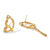 1 Pair Minimalist Irregular Butterfly Asymmetrical Hollow Out Copper Gold Plated Ear Studs