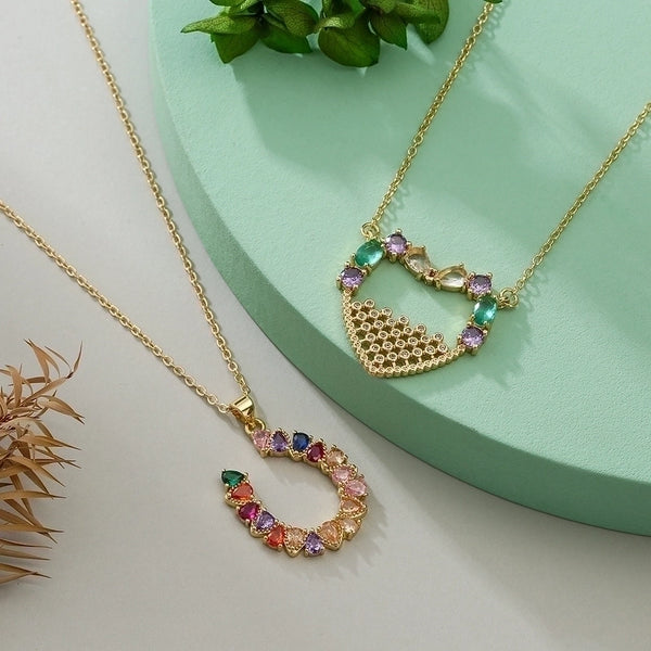 Casual Minimalist Heart Shape Copper Zircon Pendant Necklace 1 Piece