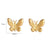1 Pair Casual Minimalist Sunflower Heart Shape Butterfly Stainless Steel 18K Gold Plated Ear Studs
