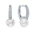 1 Pair White Gold Plated 925 Sterling Silver Beads Zircon Pearl Hoop Earrings