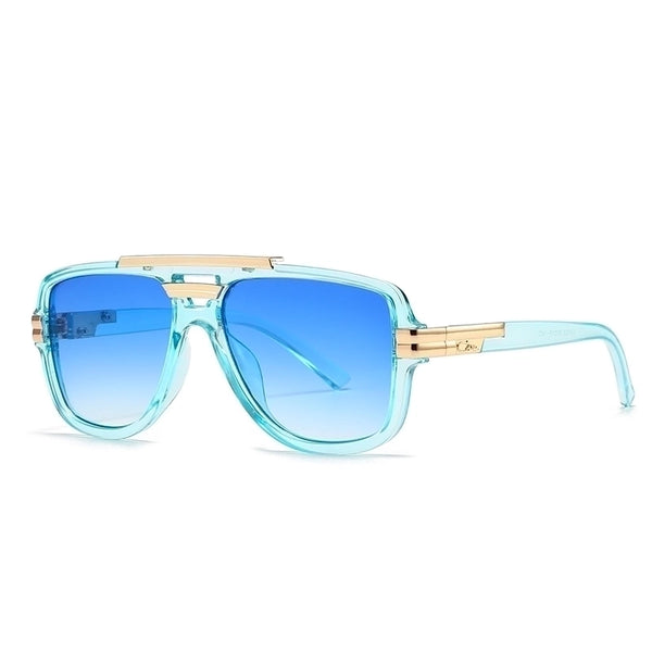 Hawaiian Tropical Modern Style Geometric Pc Square Patchwork Full Frame Women'S Sunglasses